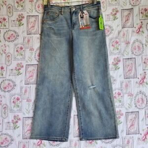 Levi's Girls Size 16 Reg Cropped Wide Leg Jeans Stretch Blue